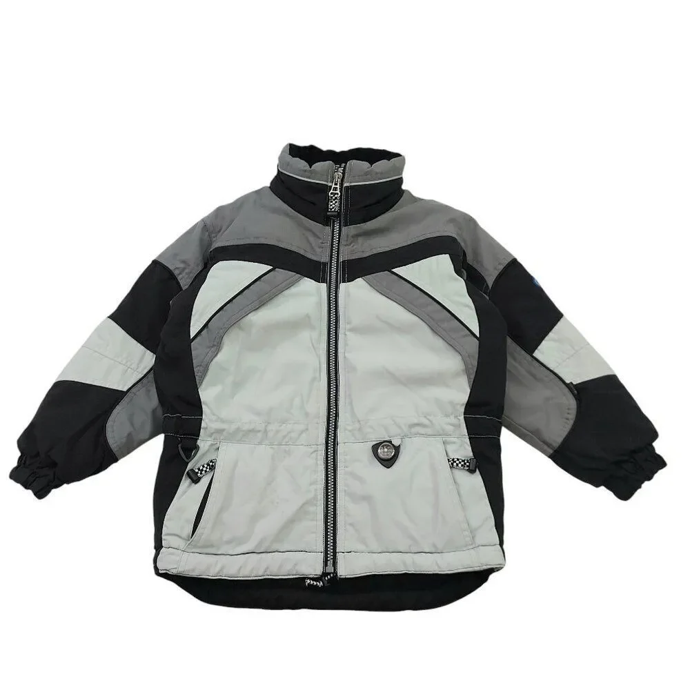 Obermeyer Snow Ski Jacket Kids 5 Gray Full Zip Insulated Outdoor Winter Nylon